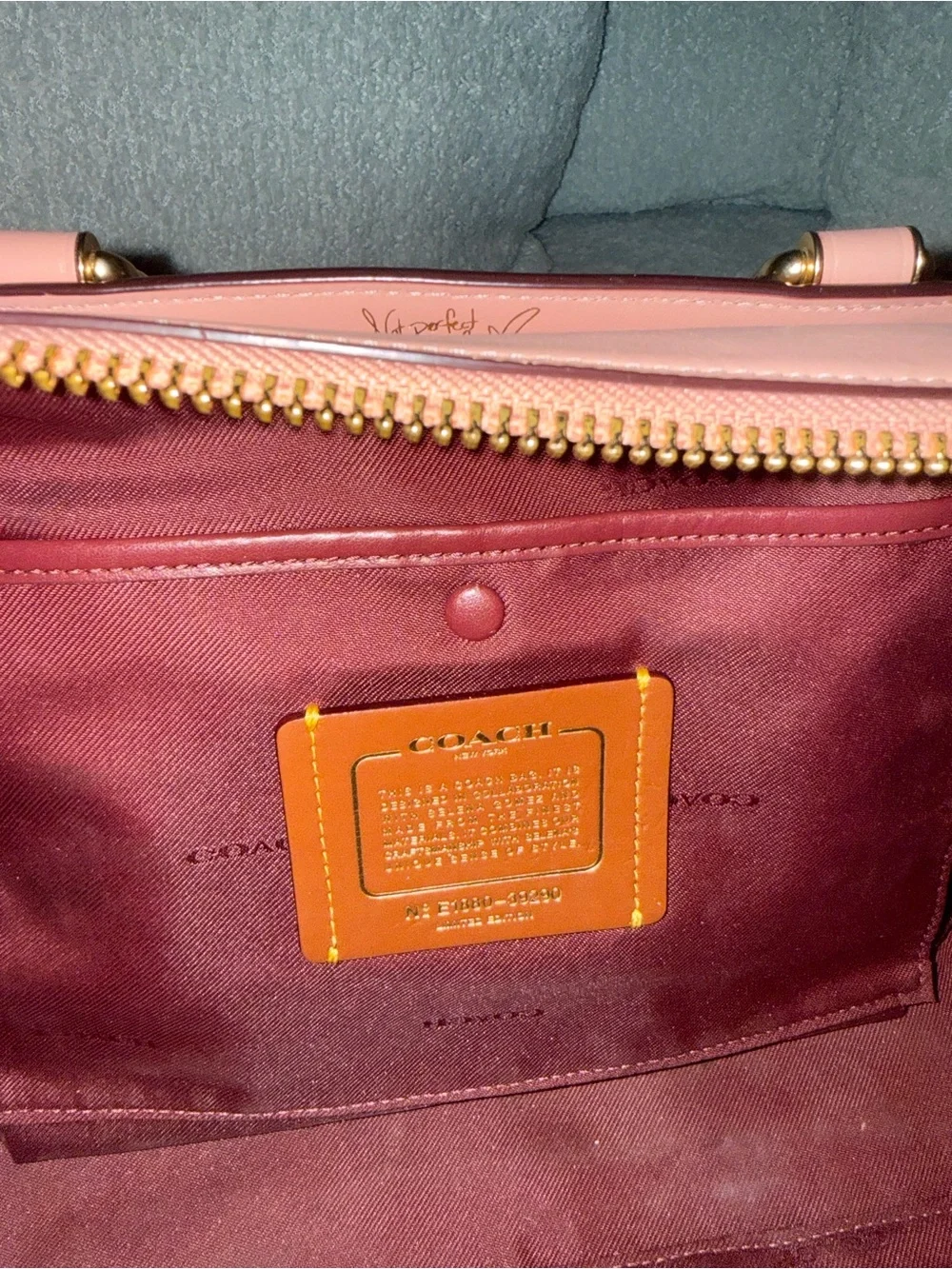 Coach Pink Leather Purse with detachable cross body strap